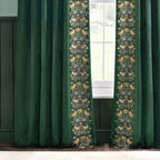 Strawberry Thief Embroidered Floral Velvet Pencil Pleat Curtains
