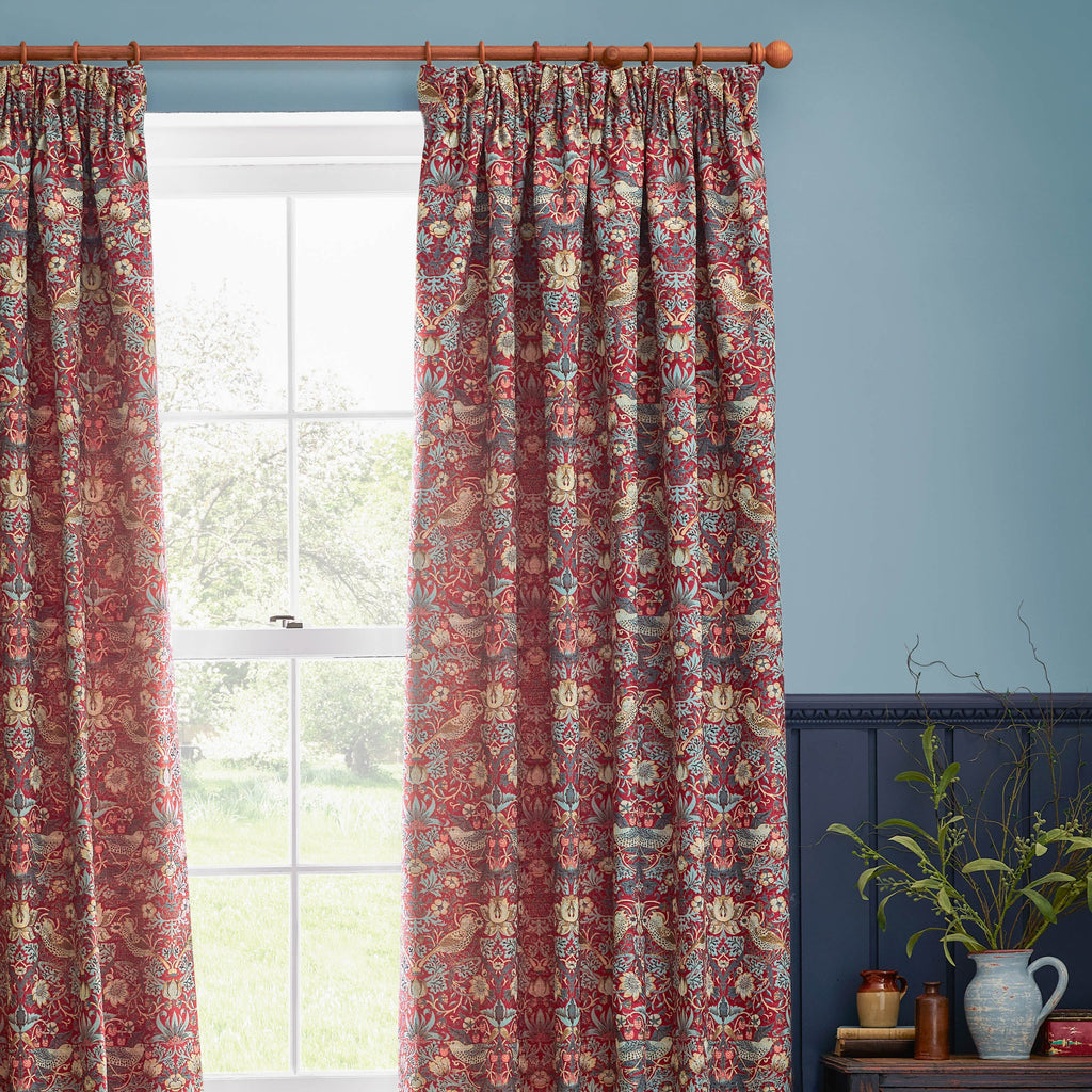 Straw Thief Jacquard Floral Pencil Pleat Curtains