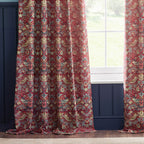 Straw Thief Jacquard Floral Pencil Pleat Curtains