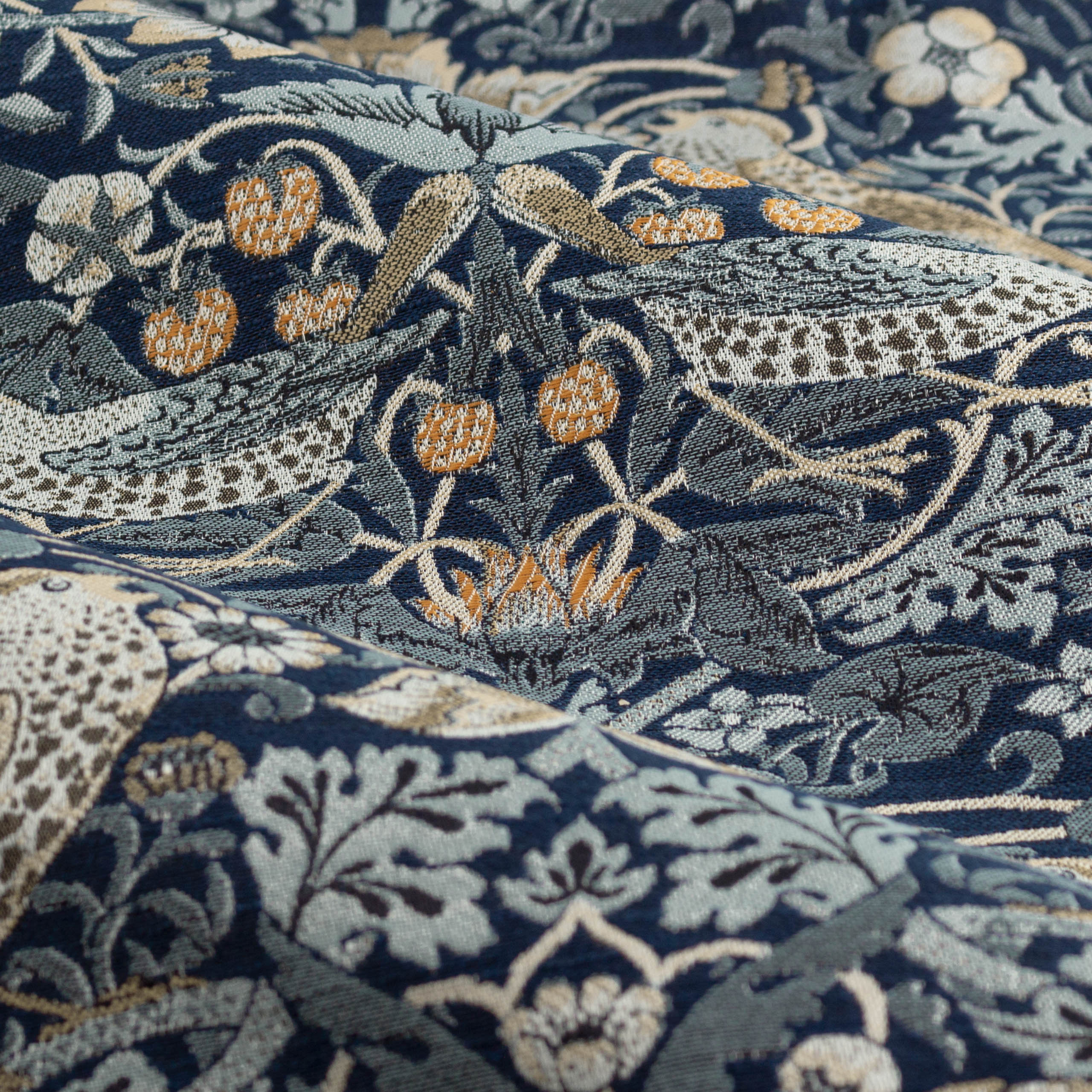 Strawberry Thief Jacquard Floral Pencil Pleat Curtains