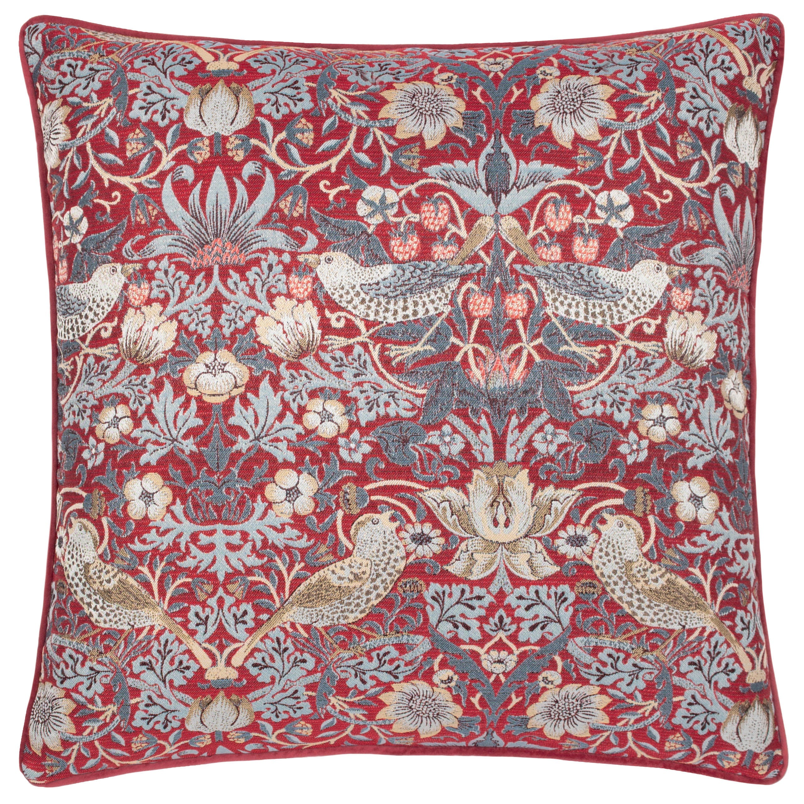 Straw Thief Piped Jacquard Cushion