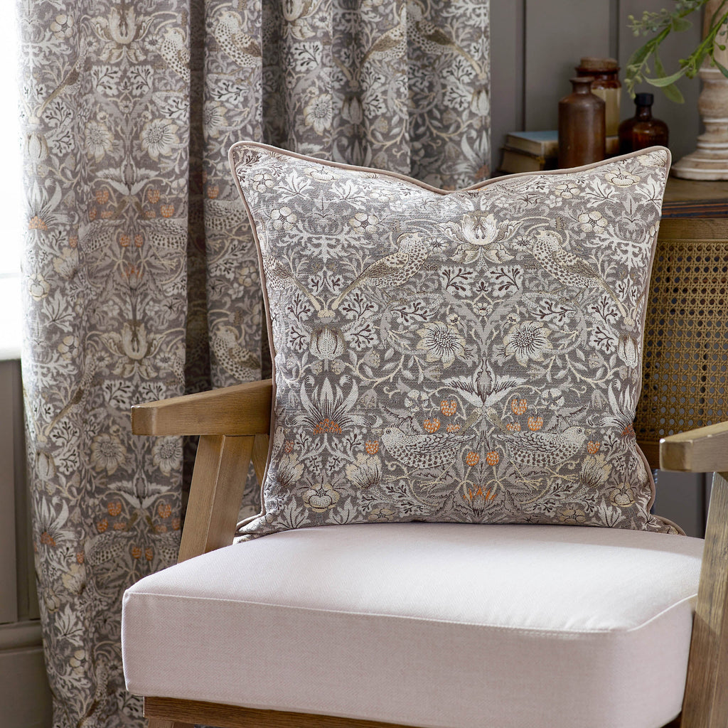 Strawberry Thief Piped Jacquard Cushion