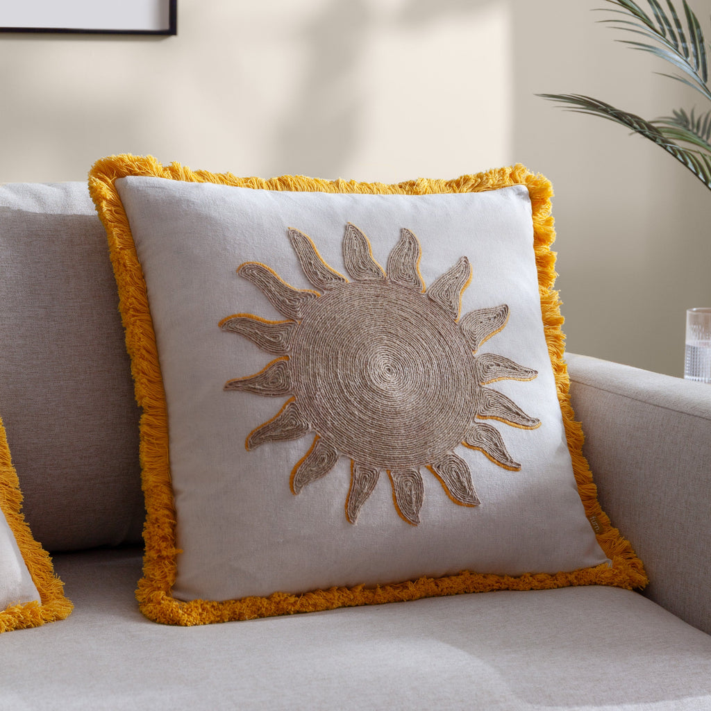 Sun Embroidered Cushion