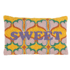 Sweet Knitted Cushion Yellow/Pink