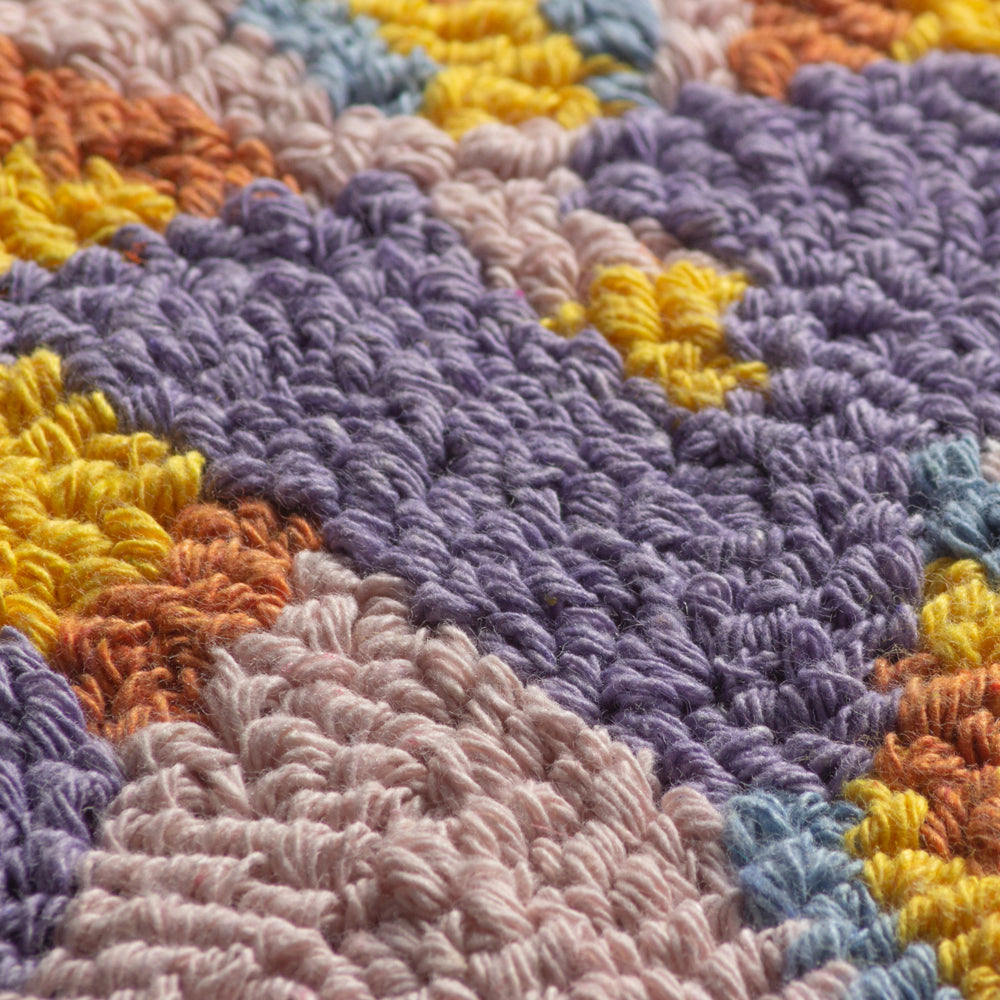 Sweet Knitted Cushion Yellow/Pink