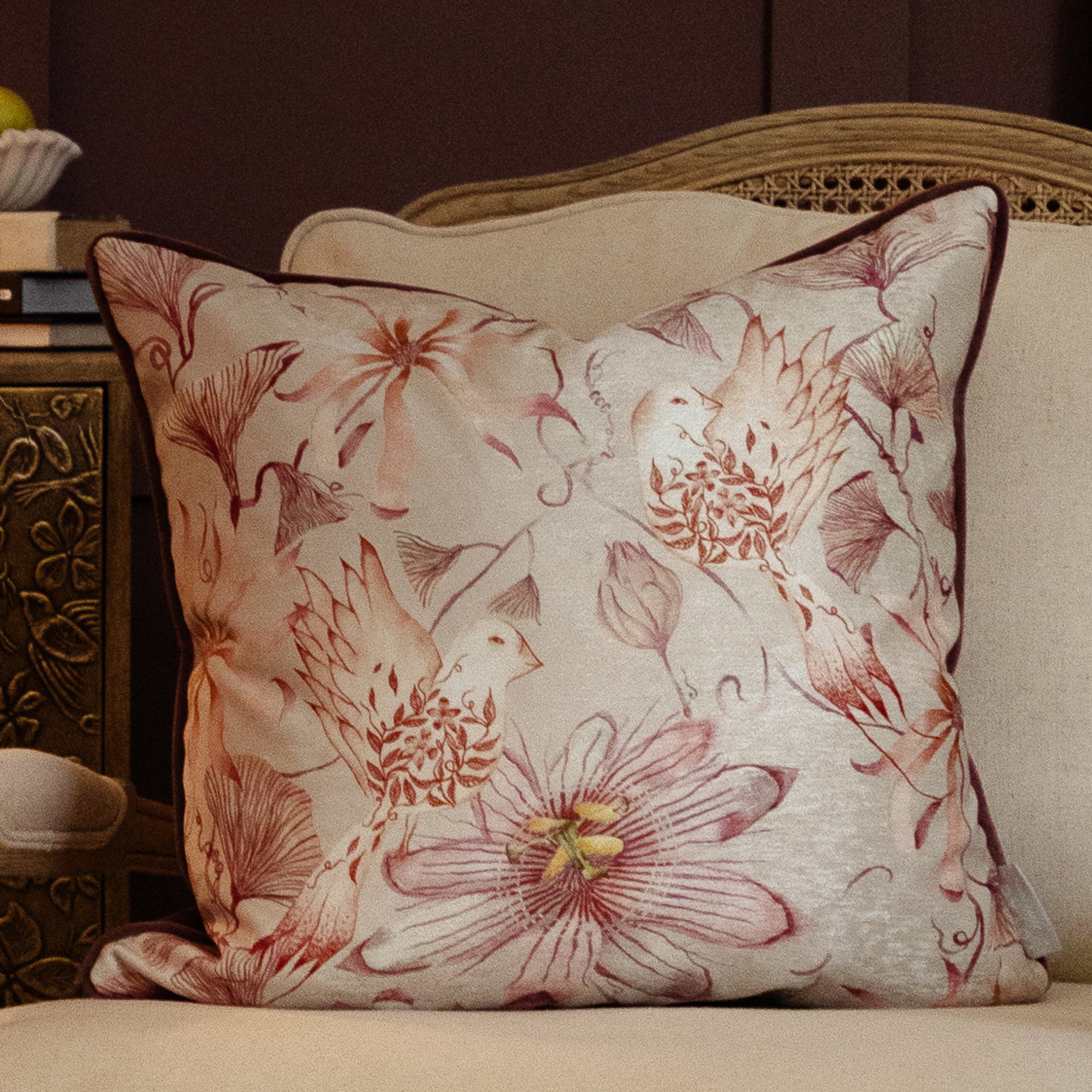 Sybil Printed Piped Cushion