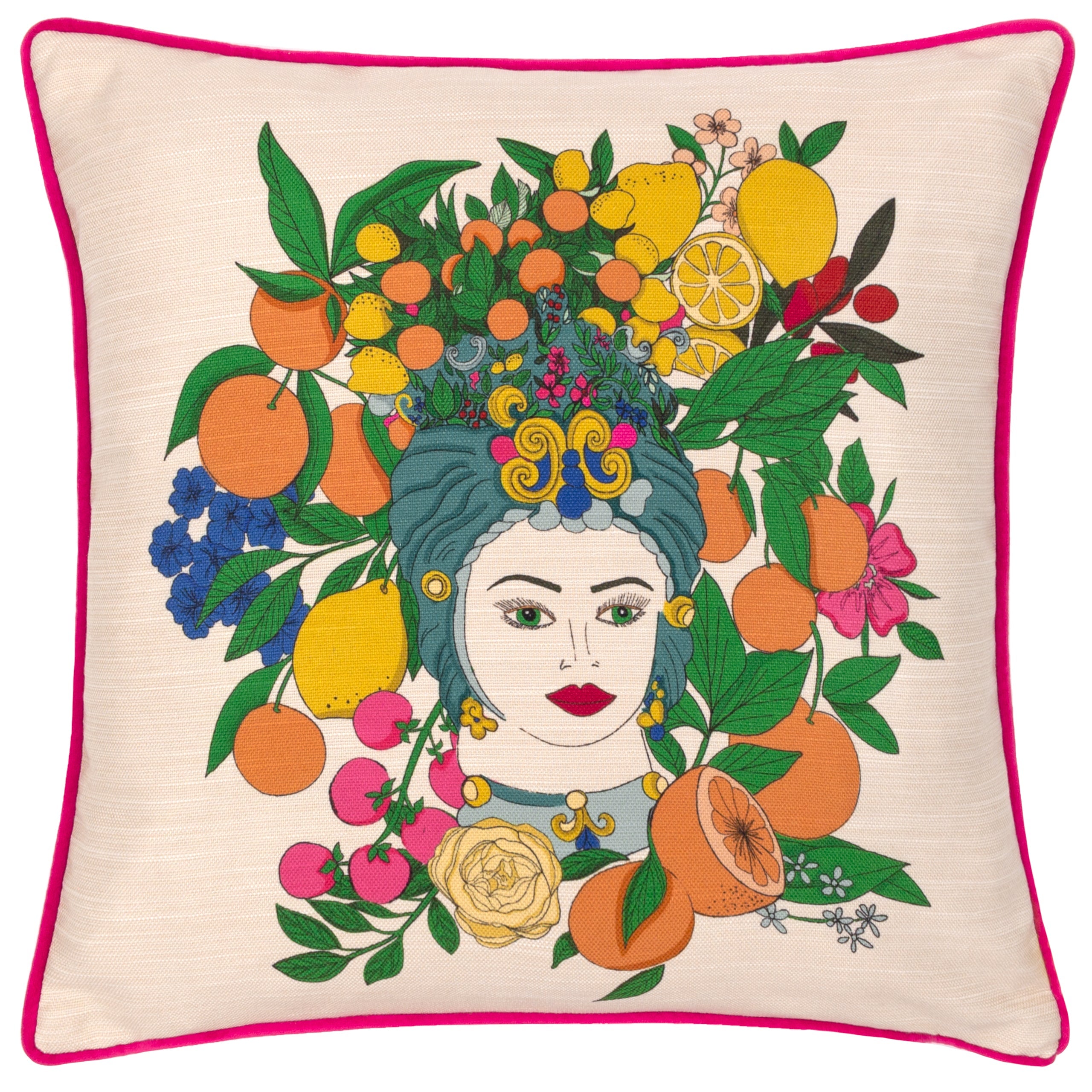 Taormina Floral Piped Cushion