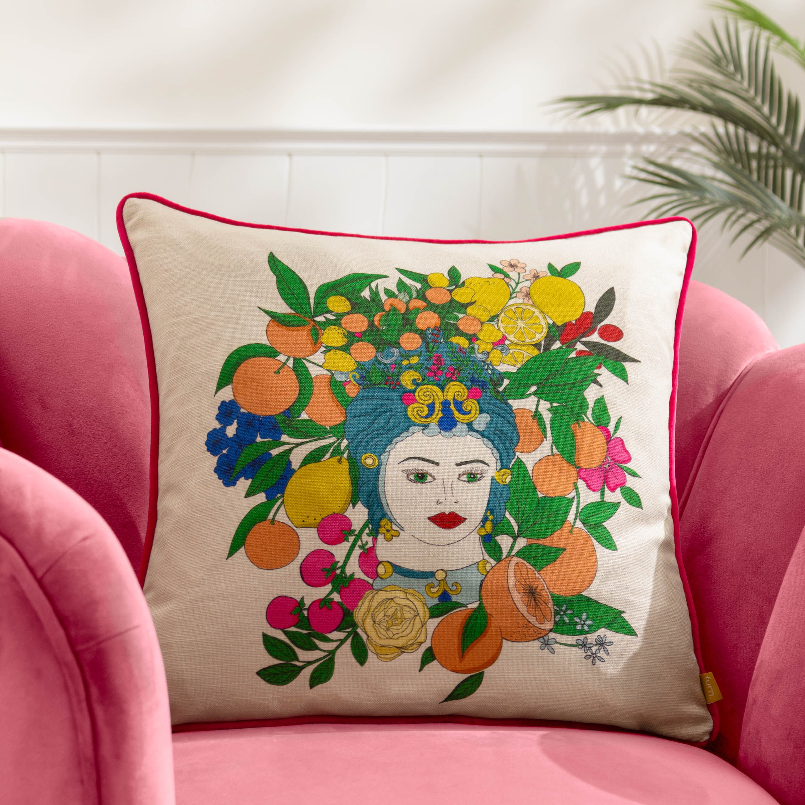 Taormina Floral Piped Cushion