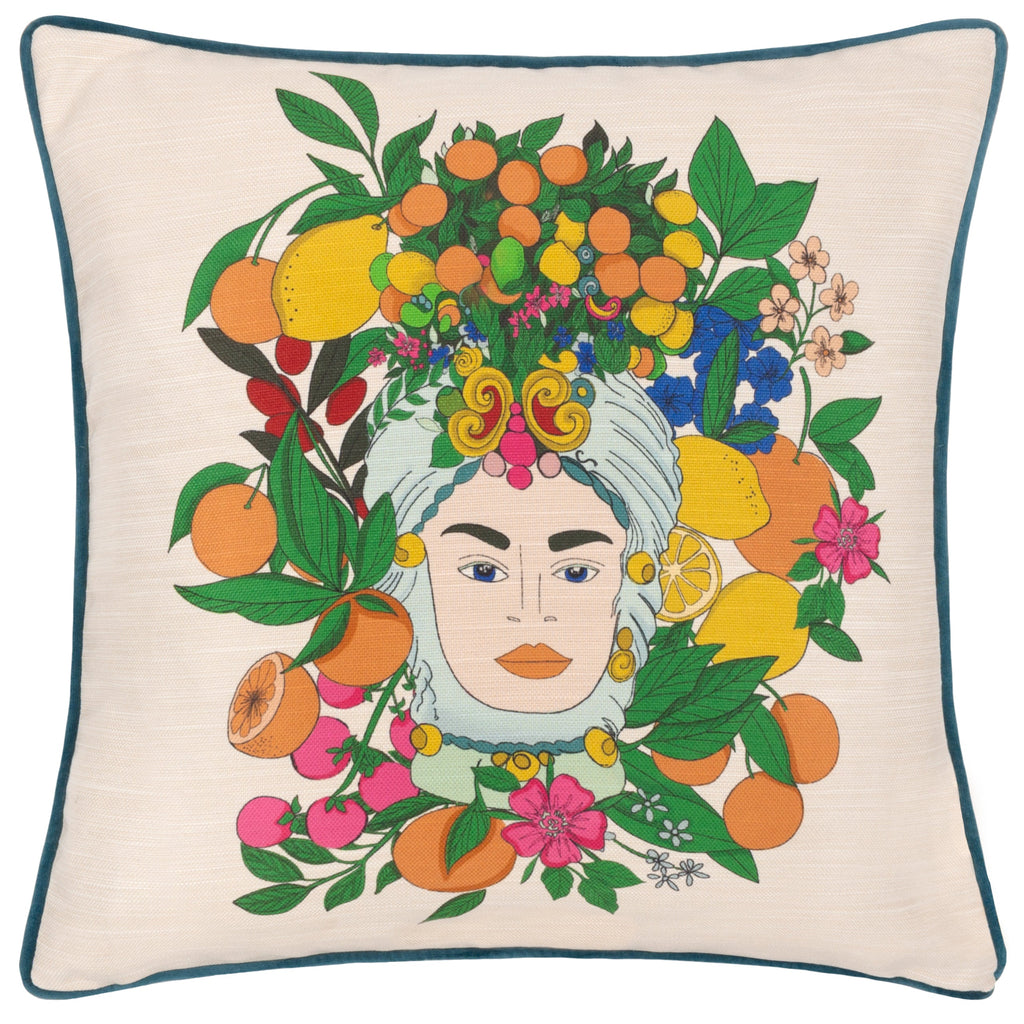 Taormina Floral Piped Cushion