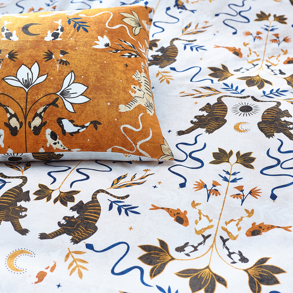 Tiger Fish Botanical Duvet Cover Set