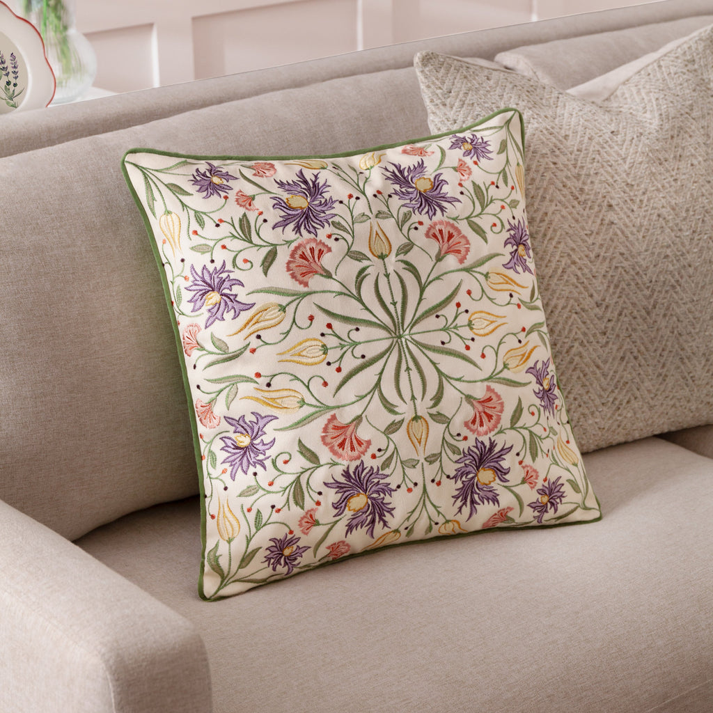 Tilda Embroidered Floral Cushion