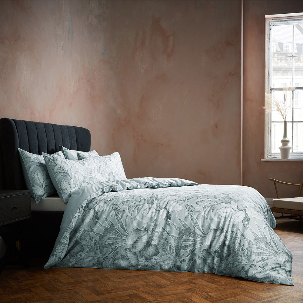 Tivoli Tropical Printed Piped Duvet Cover Set
