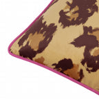 True Leopard Piped Velvet Cushion Multi