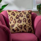 True Leopard Piped Velvet Cushion Multi
