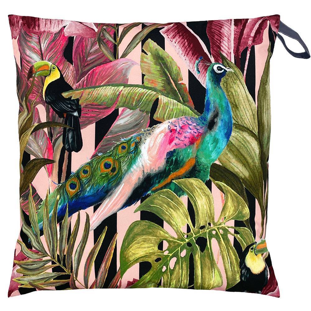 Toucan and Peacock Large 70cm Outdoor Floor Cushion