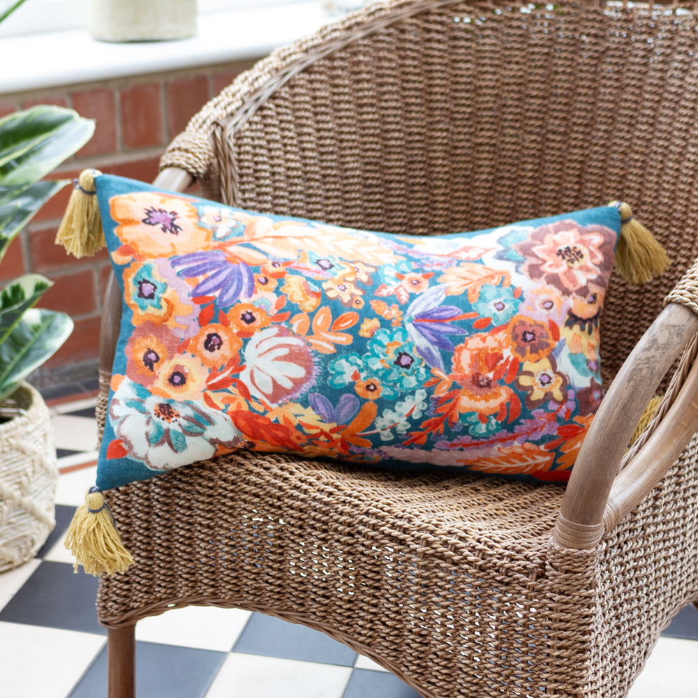 Traloa Floral Tasselled Cushion