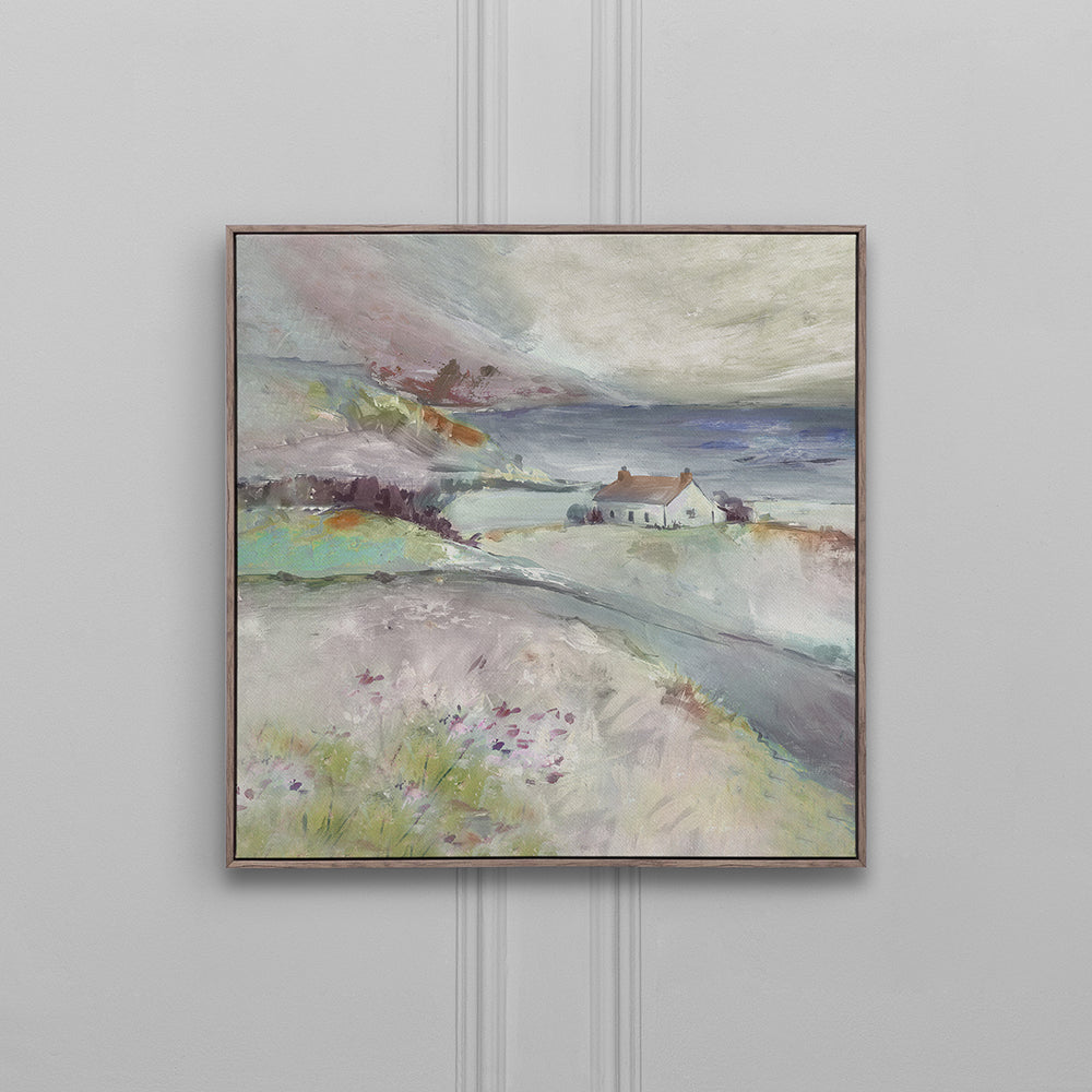 Tree Top Cottage Framed Canvas