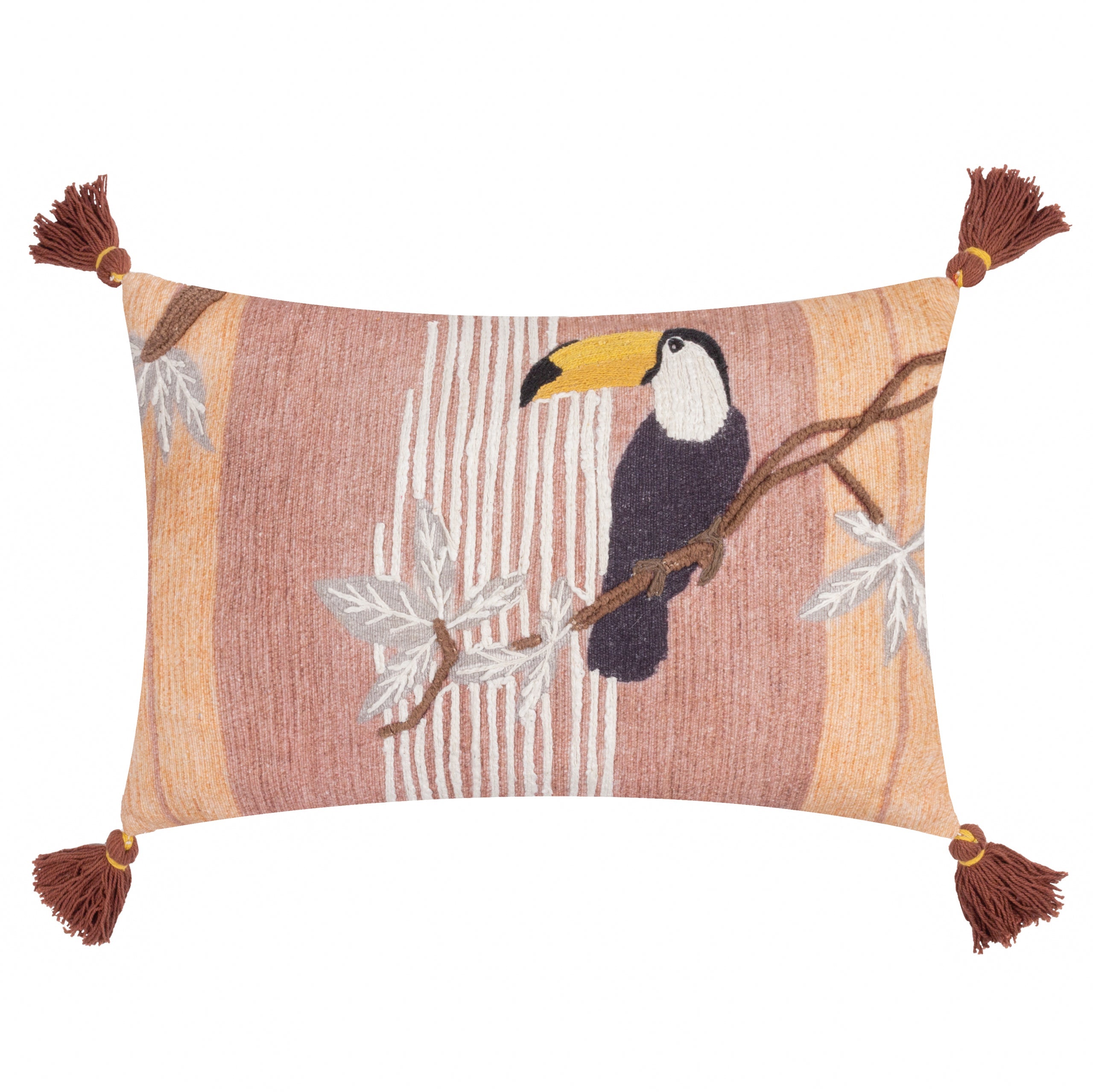Treetop Toucan Embroidered Cushion