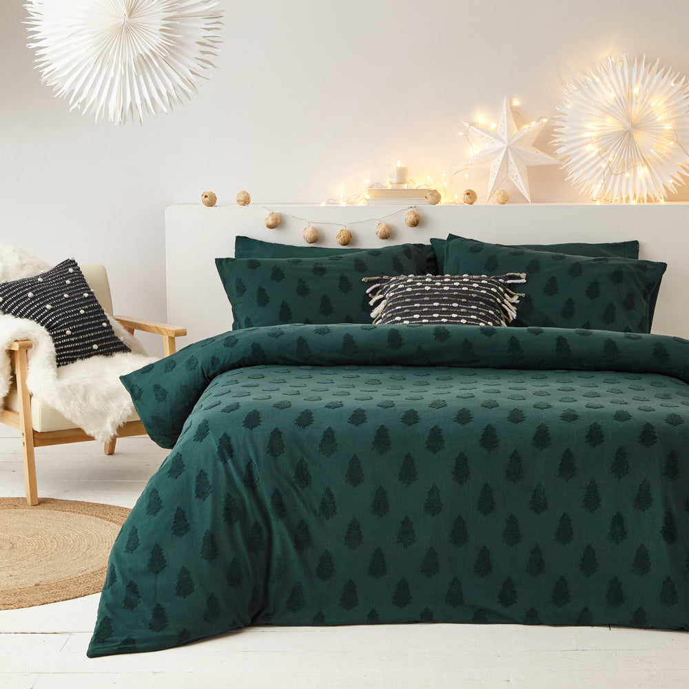 Tufted Tree Festive 100% Cotton Duvet Cover Set