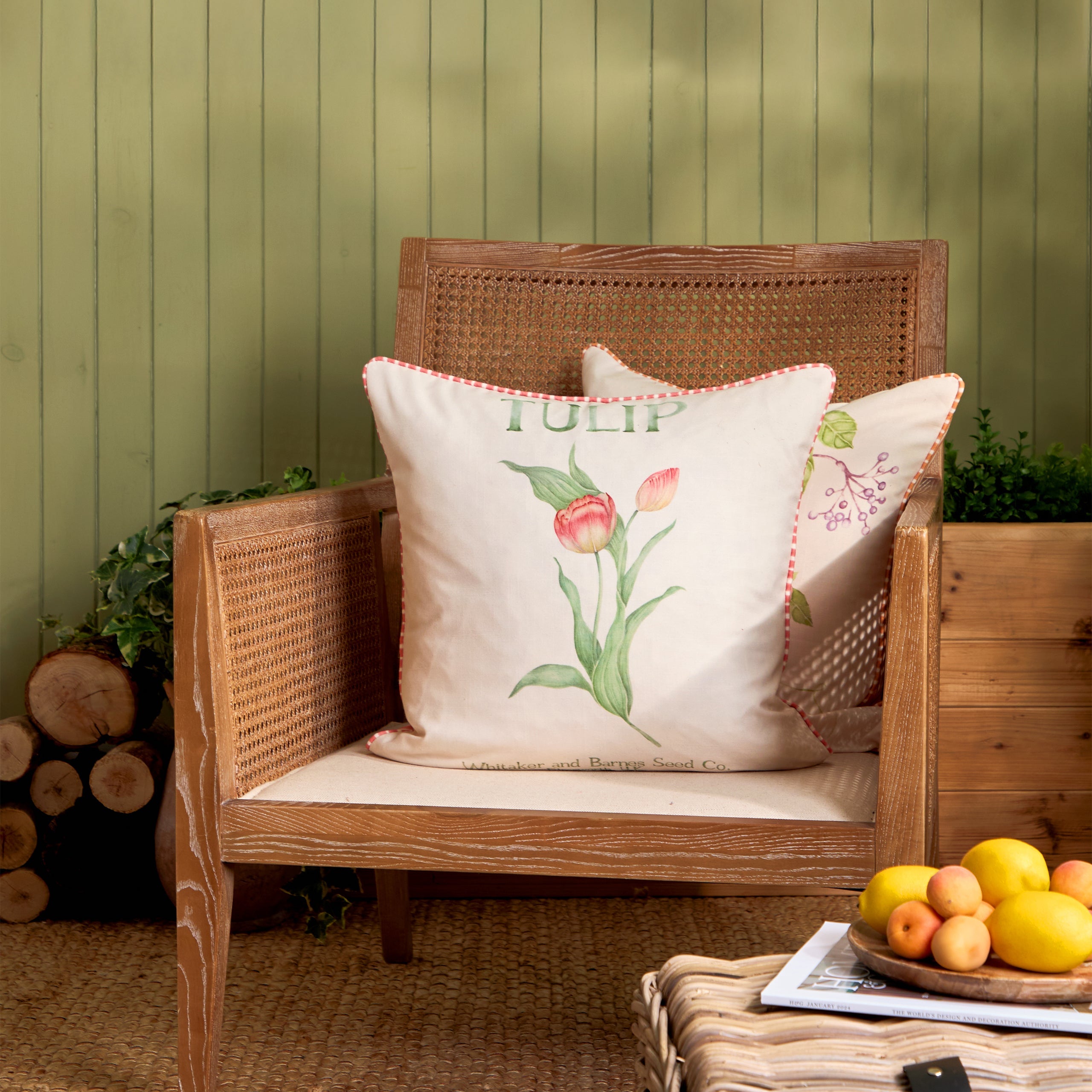 Tulip Printed Outdoor Cushion