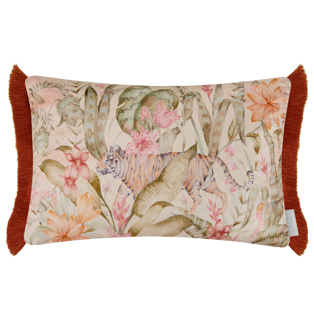 Tropical Utopia Printed Velvet Cushion