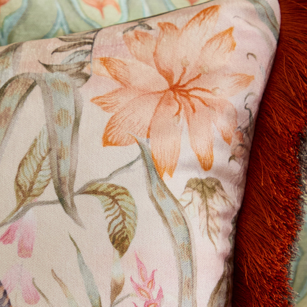 Tropical Utopia Printed Velvet Cushion