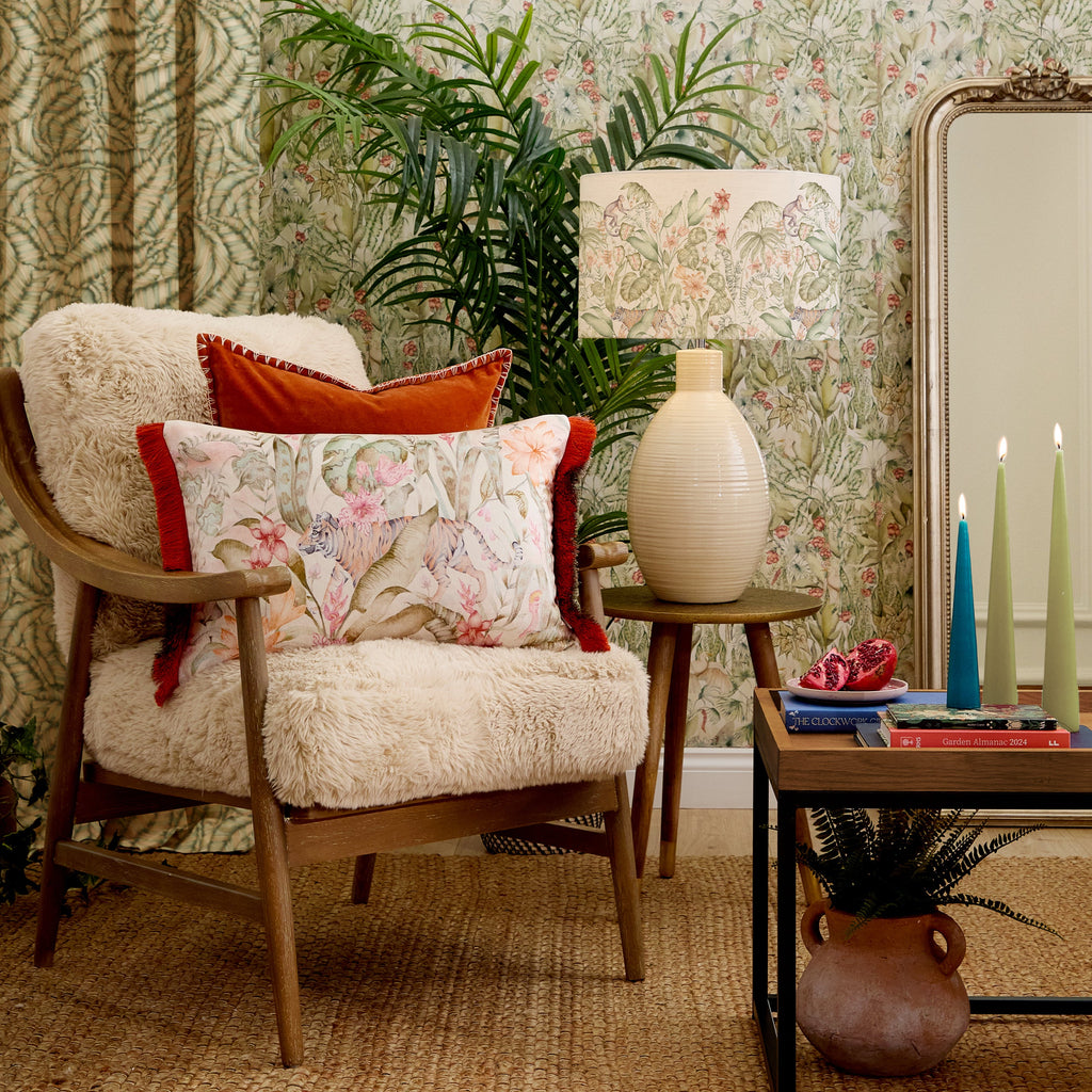 Tropical Utopia Printed Velvet Cushion