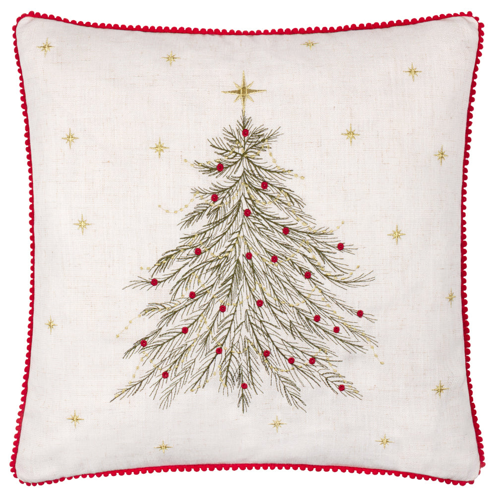 Twinkling Tree Embroidered Cushion