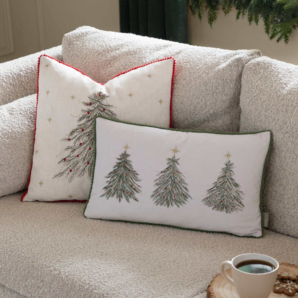 Twinkling Tree Embroidered Cushion
