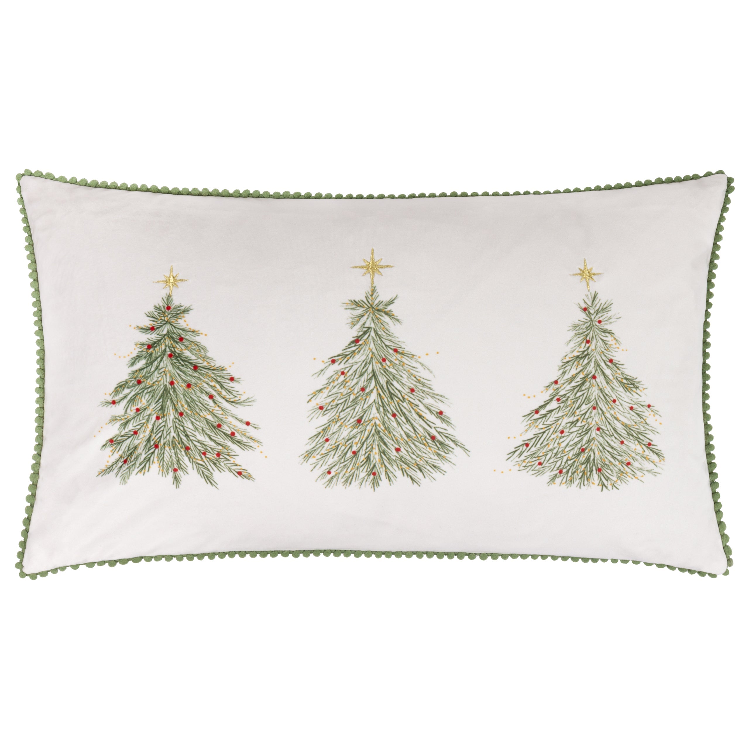 Twinkling Tree Trio Embroidered Cushion