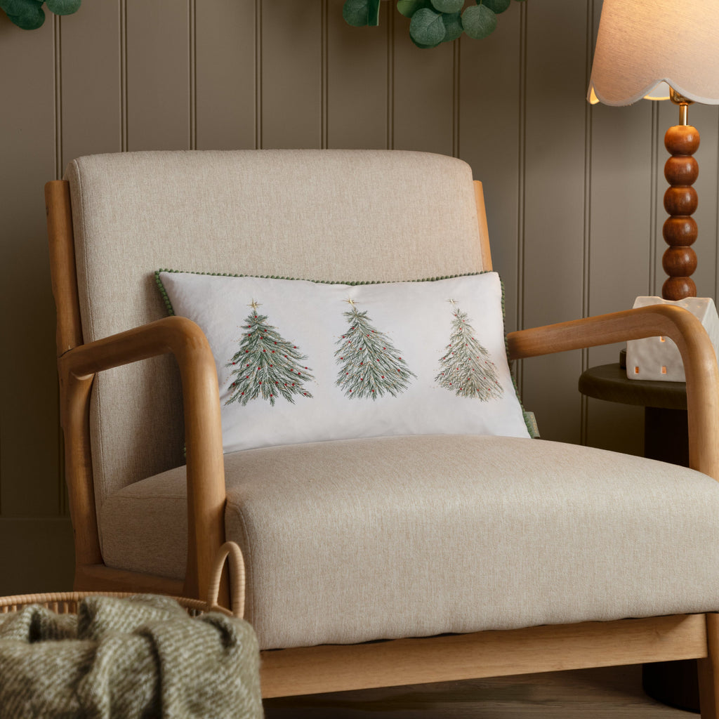 Twinkling Tree Trio Embroidered Cushion
