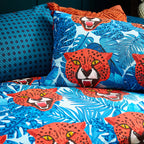 Untamed Cheetah Botanical Duvet Cover Set