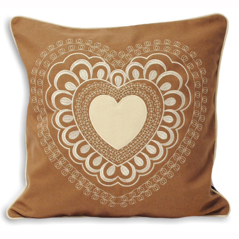 Valantine Embroidered Heart Cushion