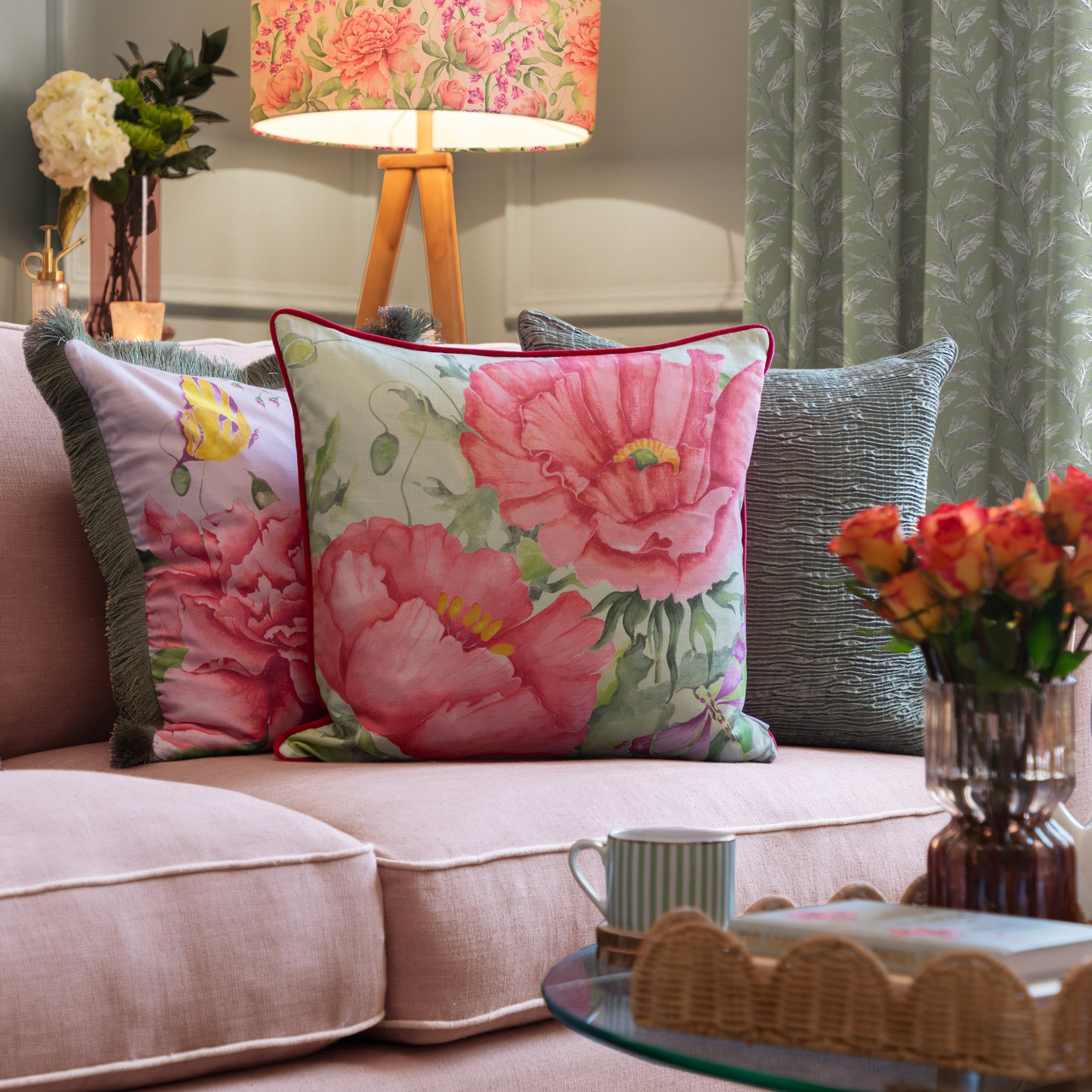 Valeria Printed Piped Cushion