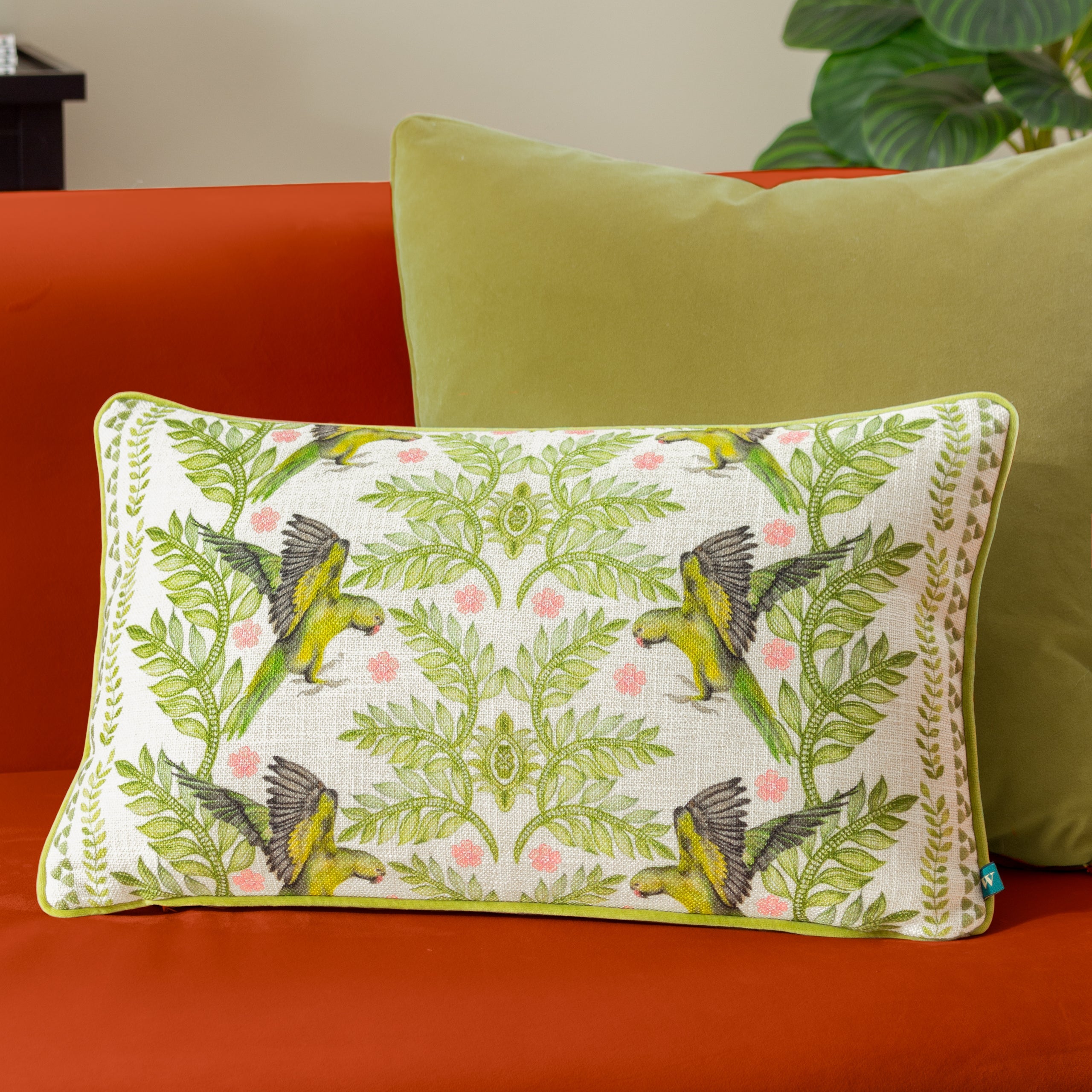 Valera Pedra Parrots Tropical Cushion
