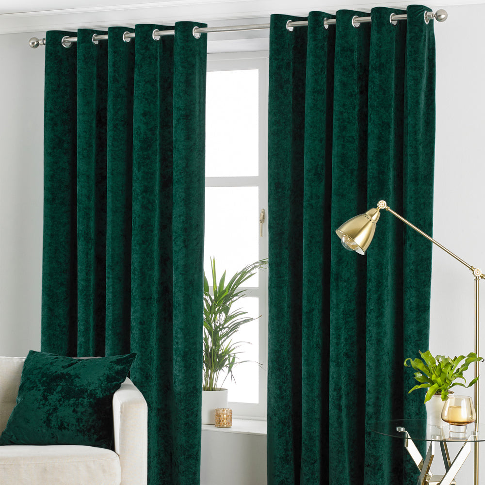 Verona Crushed Velvet Eyelet Curtains