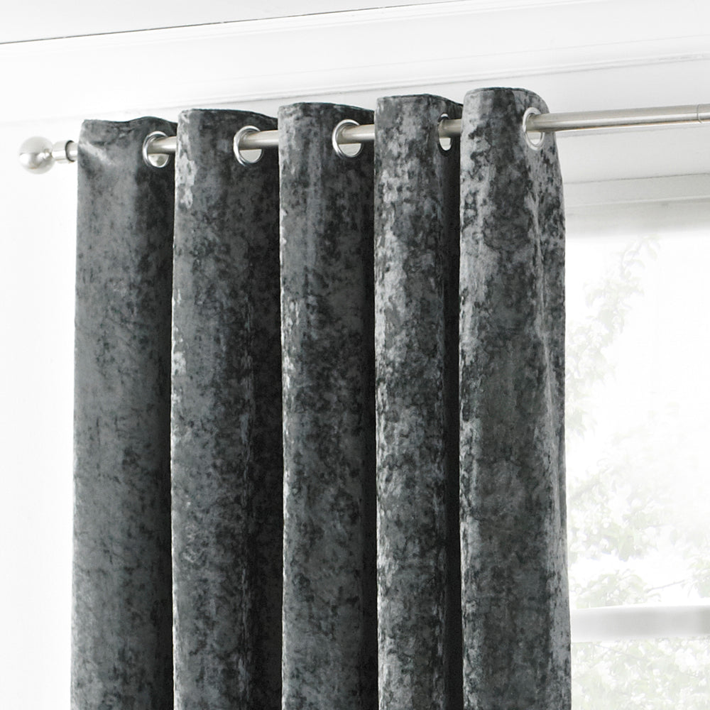 Verona Crushed Velvet Eyelet Curtains