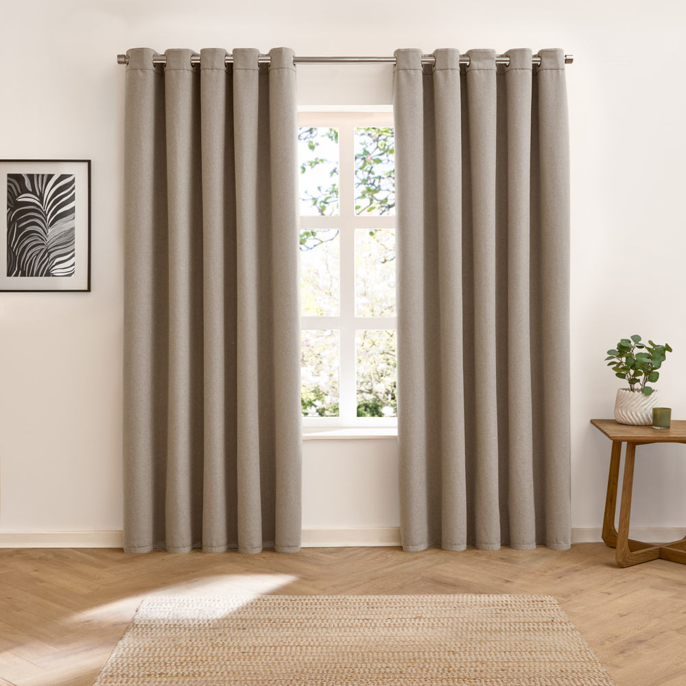 Verso Reversible Suede-look Blackout Eyelet Curtains