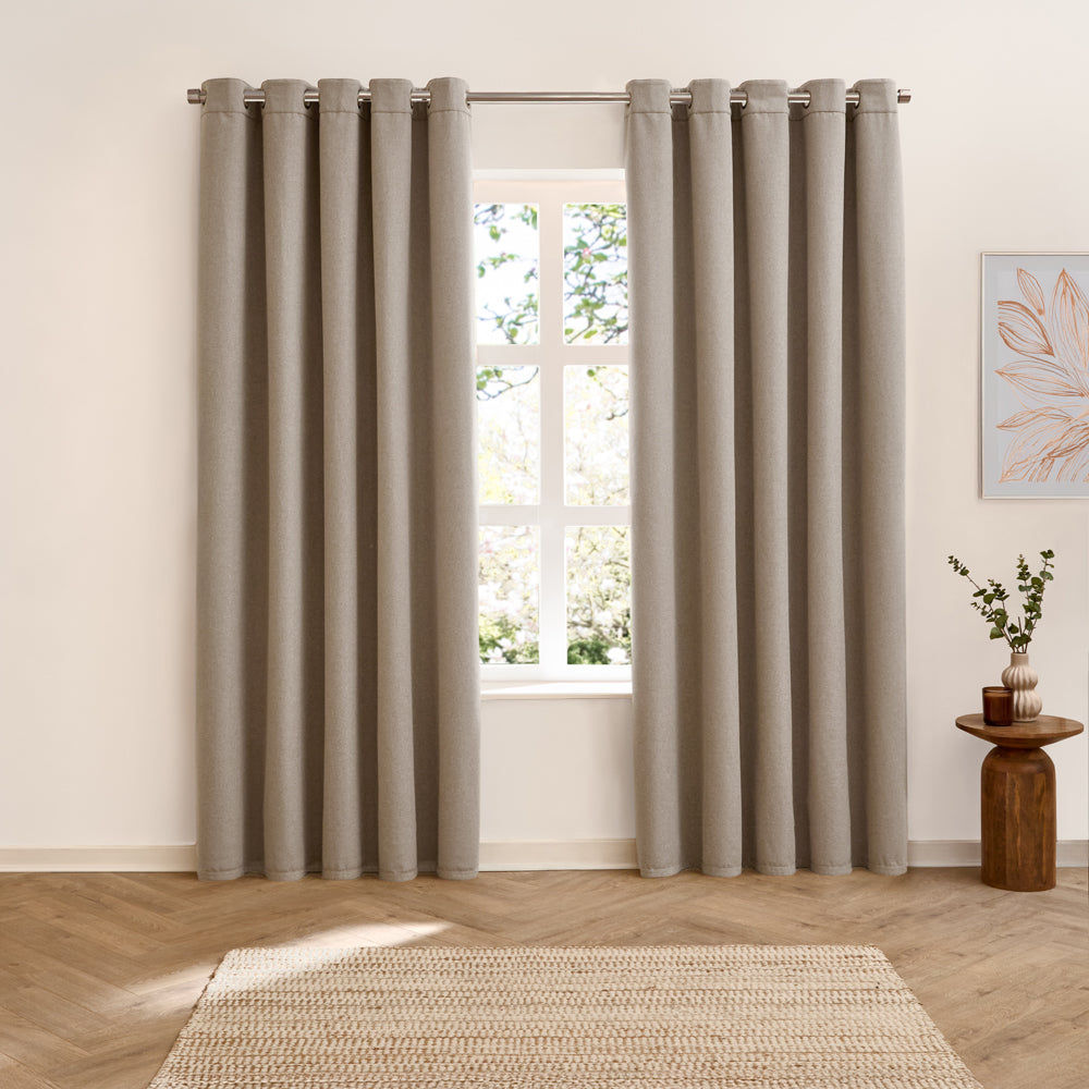 Verso Reversible Suede-look Blackout Eyelet Curtains