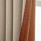 Verso Reversible Suede-look Blackout Eyelet Curtains