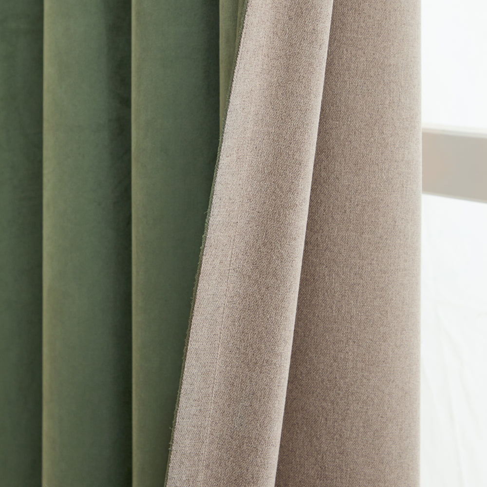 Verso Reversible Suede-look Blackout Eyelet Curtains