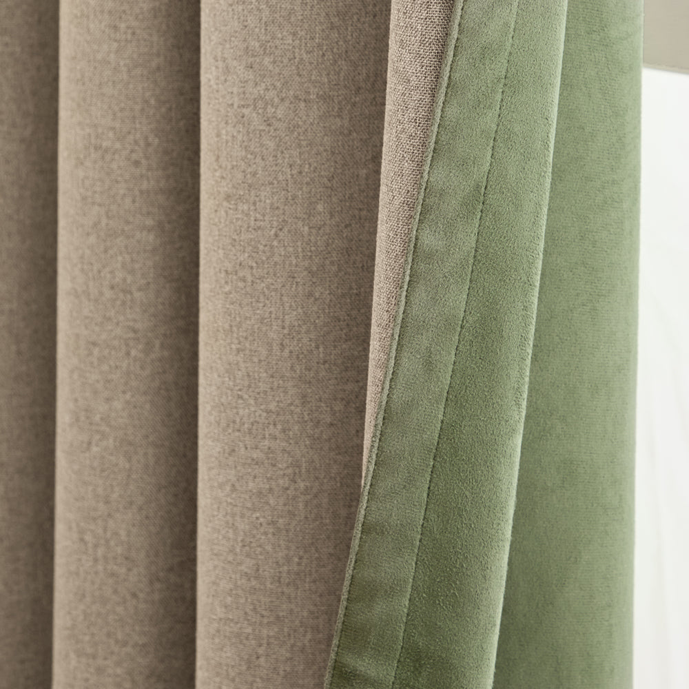 Verso Reversible Suede-look Blackout Eyelet Curtains