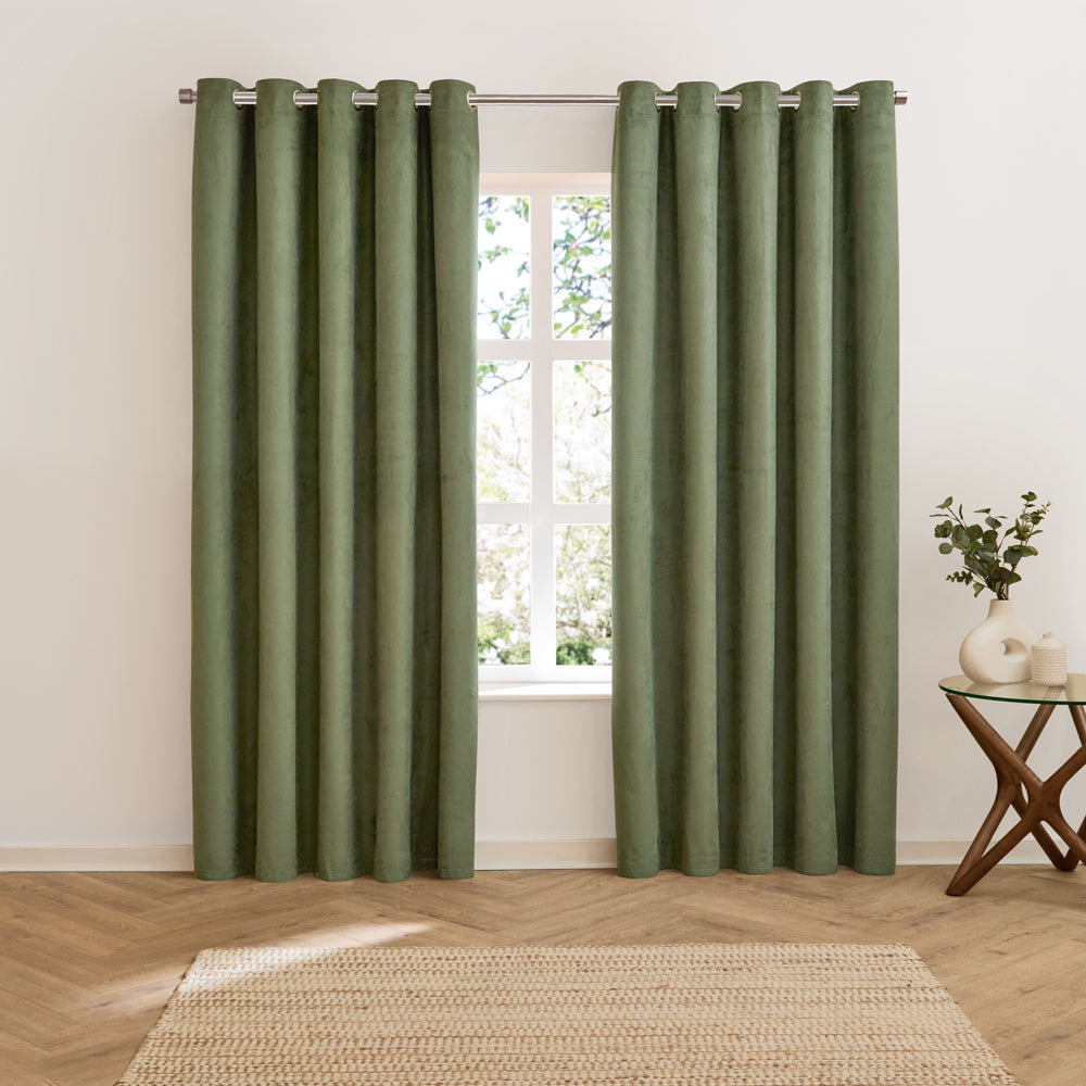 Verso Reversible Suede-look Blackout Eyelet Curtains