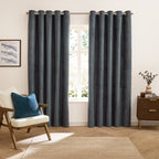 Verso Reversible Suede-look Blackout Eyelet Curtains