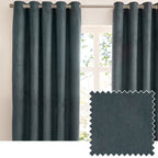 Verso Reversible Suede-look Blackout Eyelet Curtains