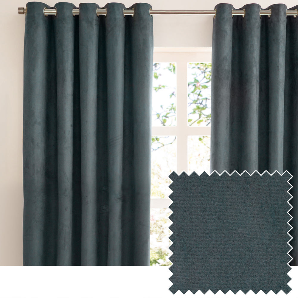 Verso Reversible Suede-look Blackout Eyelet Curtains