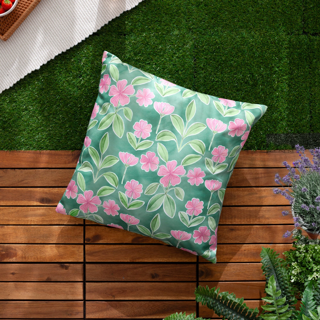 Viola Outdoor Printed Reversible Cushion  Blue