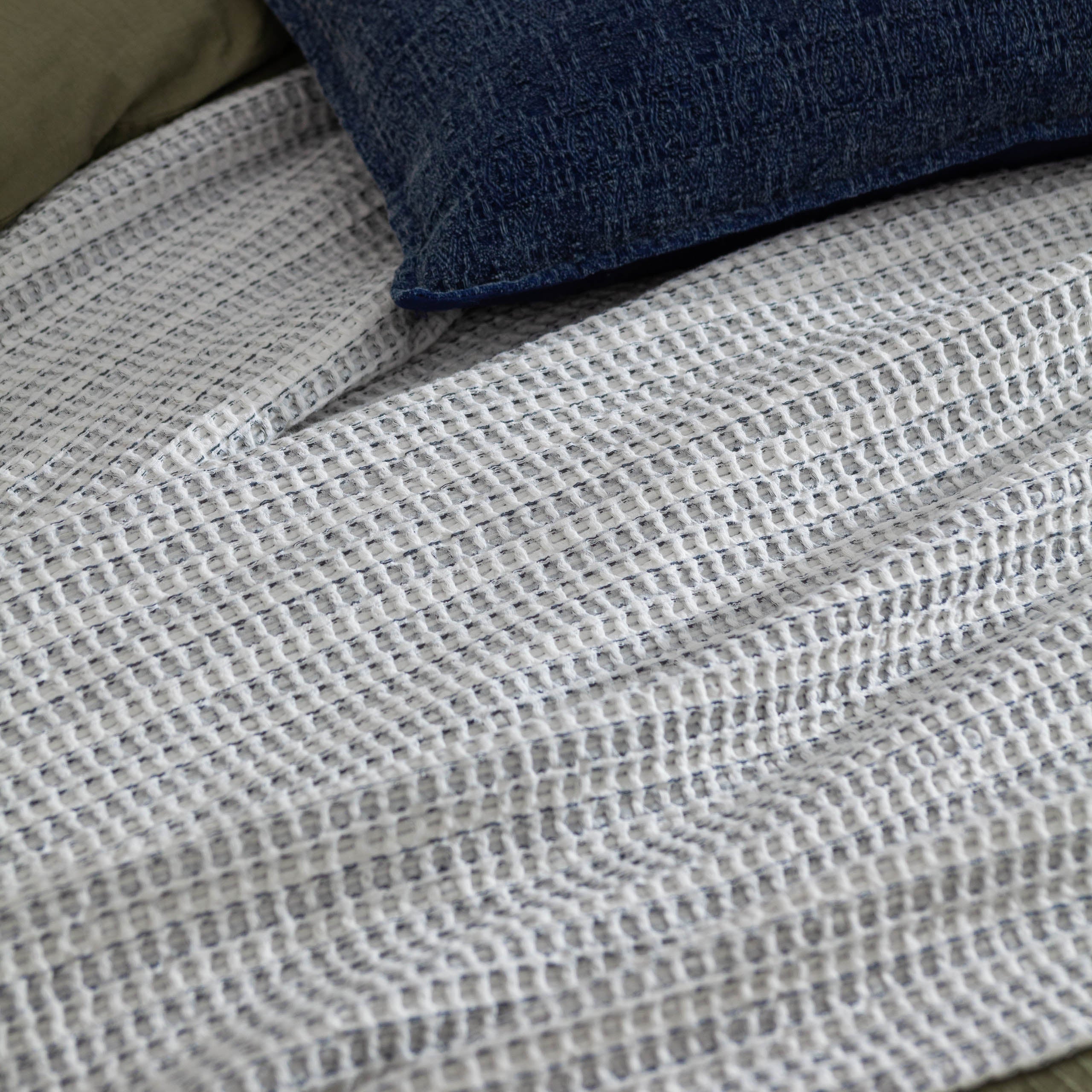 Waffle Textured 100% Cotton Bedspread