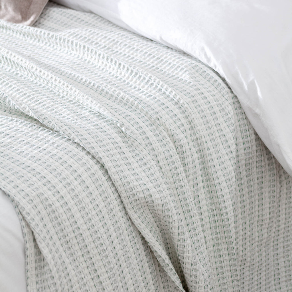 Waffle Textured 100% Cotton Bedspread