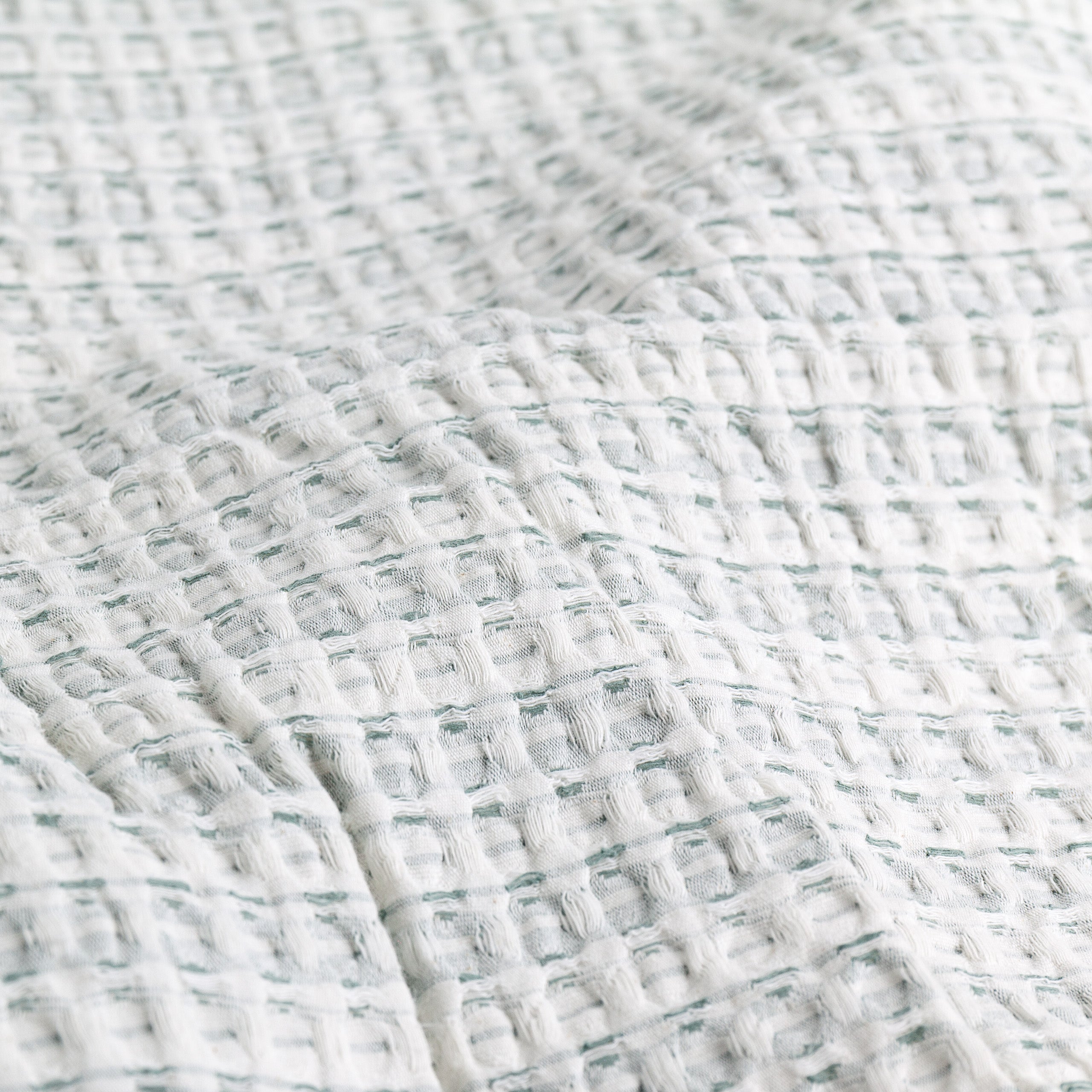 Waffle Textured 100% Cotton Bedspread